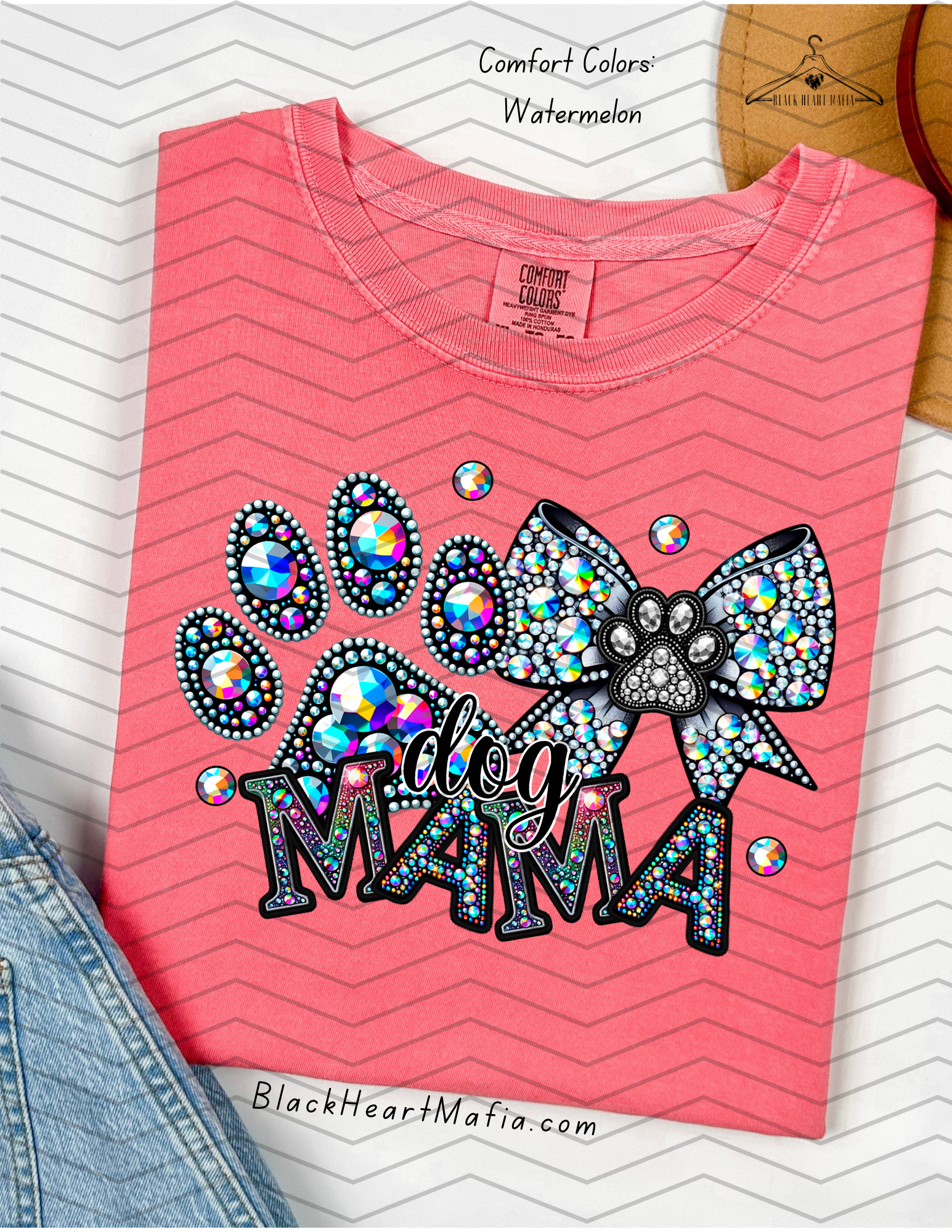 Dog Mama Faux Rhinestone