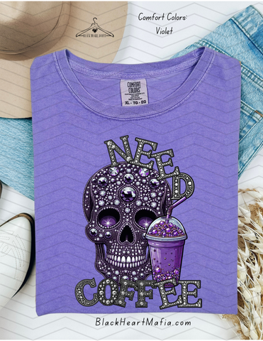Need Coffee Faux Rhinestone