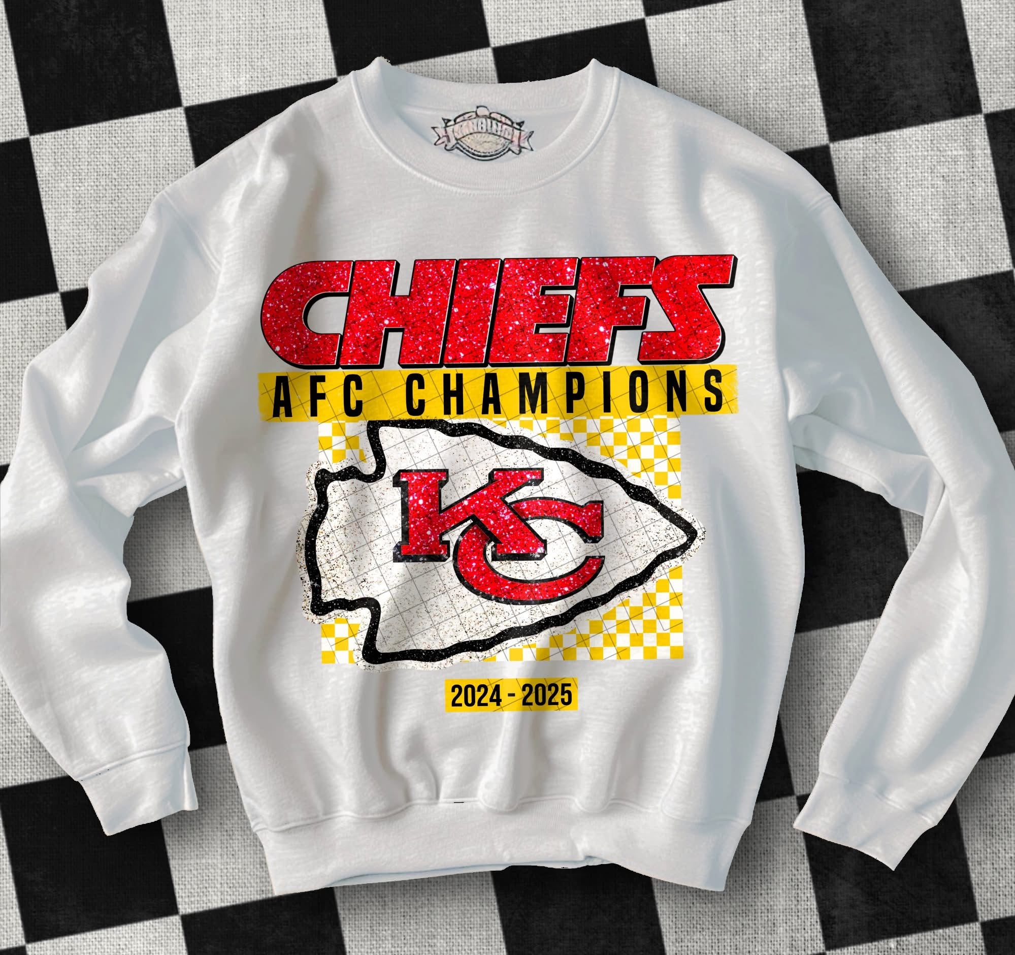 KC AFC Y/Red Faux Sequin