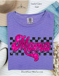 MAMA Faux Sequin Checkered