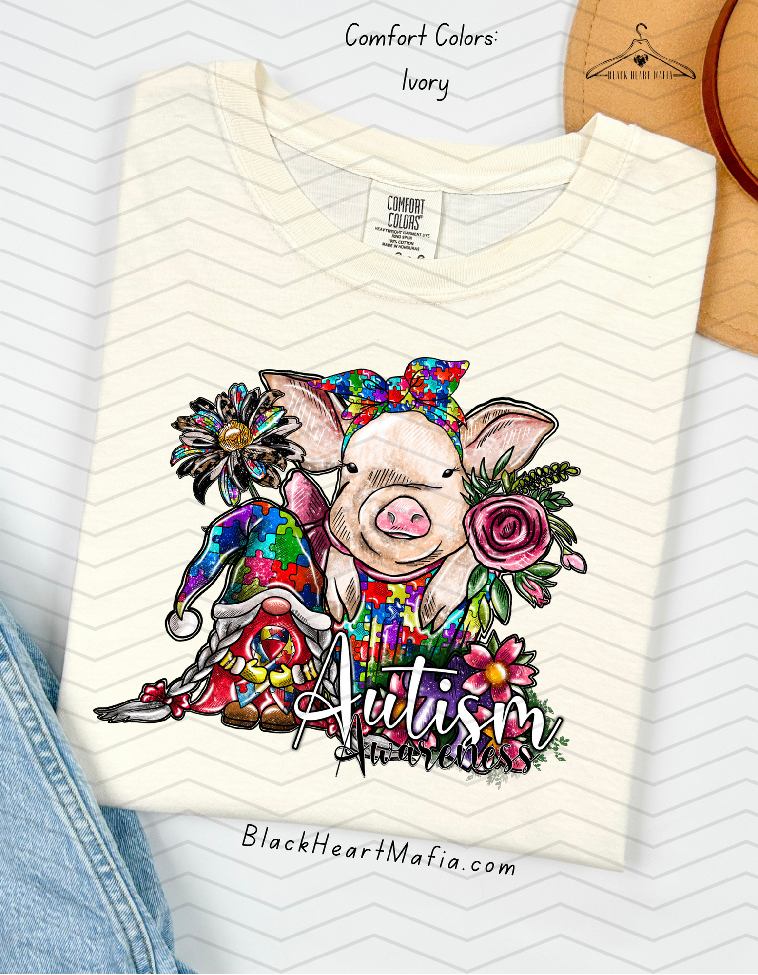 Autism Awareness Pig & Gnome