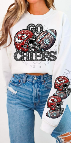 GO Chiefs Turquoise Rhinestons w Sleeve