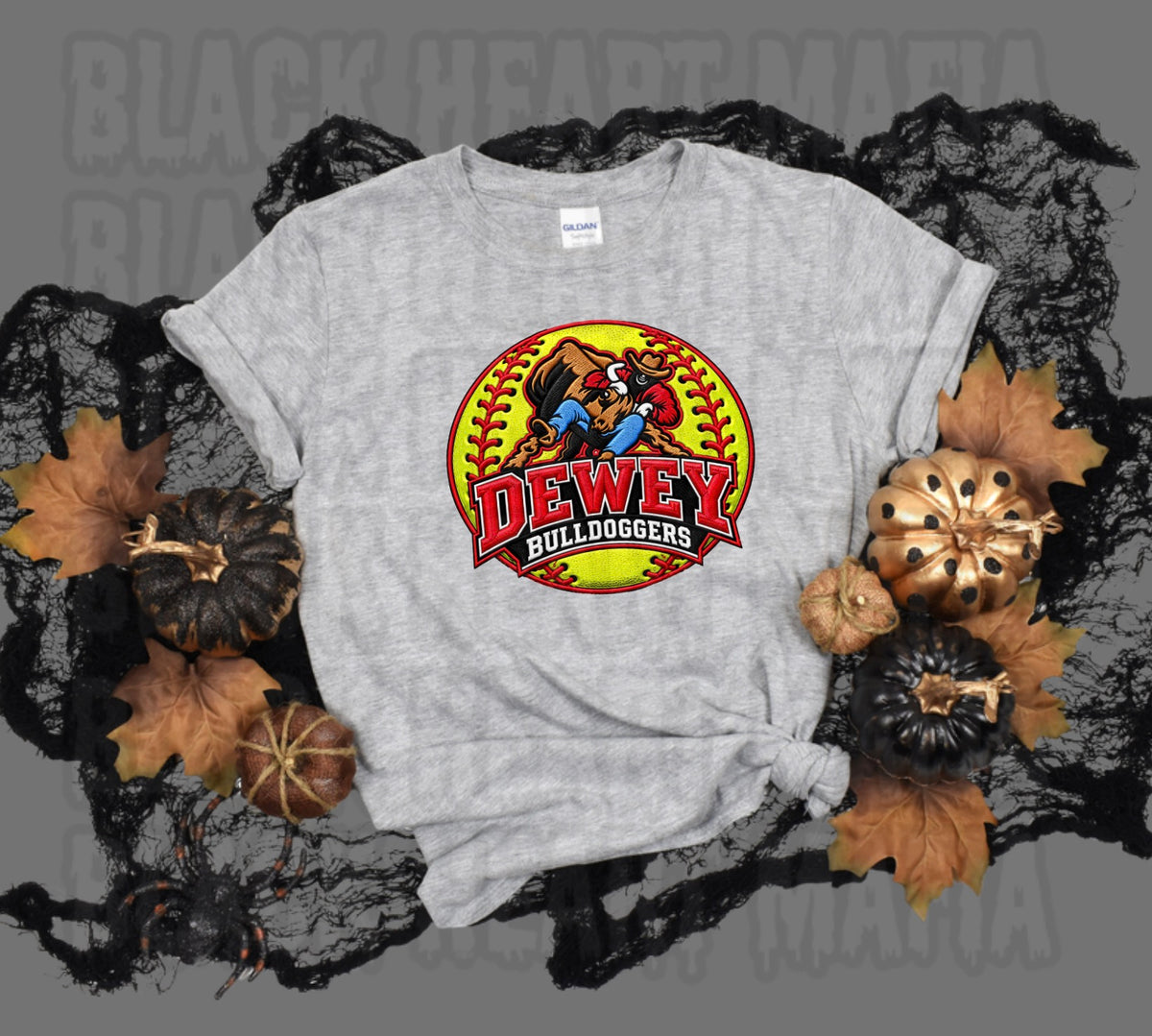 Dewey Faux Embroidery Softball