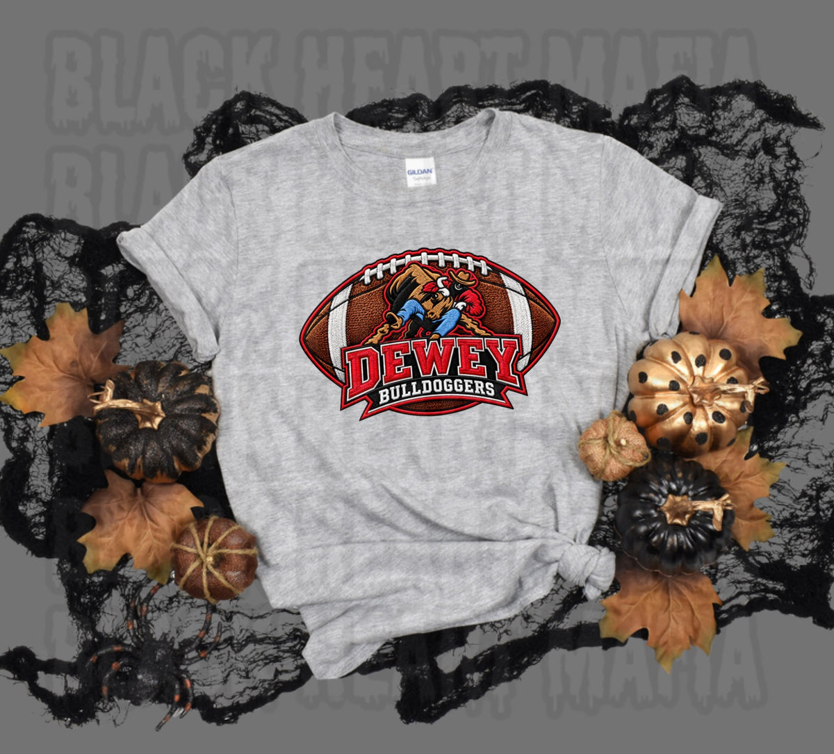 Dewey Faux Embroidery Football